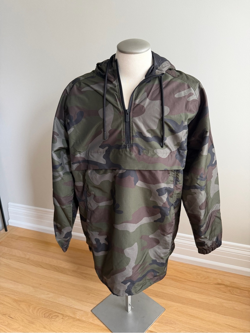 Champs Men's Camouflage Windbreaker Pullover - Green/Brown/Gray